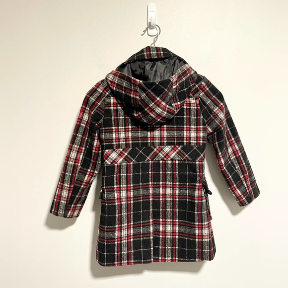 Rothschild Girls Hooded Tartan Plaid Pea Coat Double Breasted Jacket Size 6/6X - Picture 5 of 10